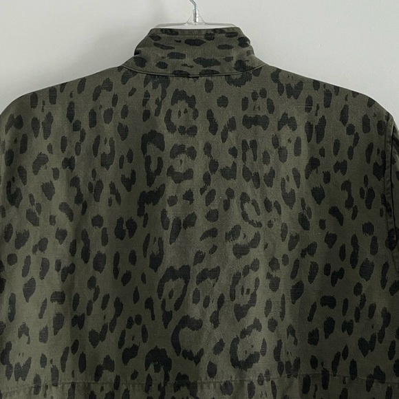 Rails Collins Linen Blend Green Leopard Utility Jacket Animal Print Size XL NWOT - Picture 9 of 16